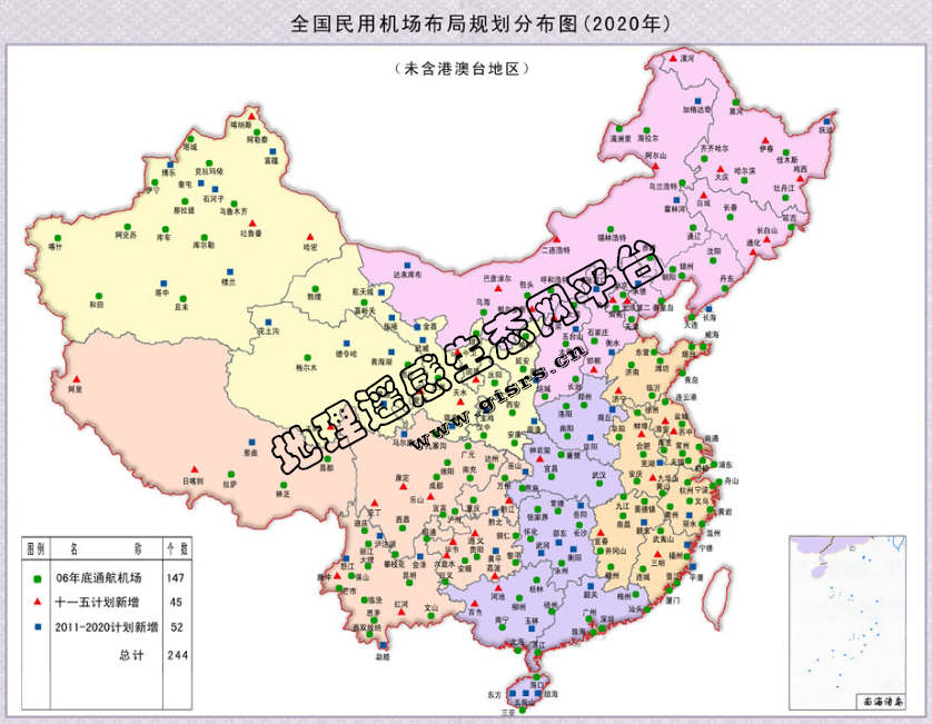 全国机场空间分布数据