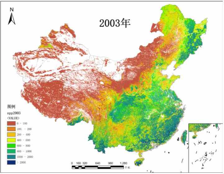 中国净初级生产力NPP数据